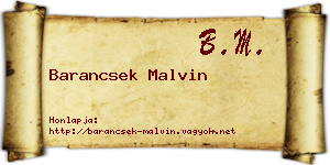 Barancsek Malvin névjegykártya